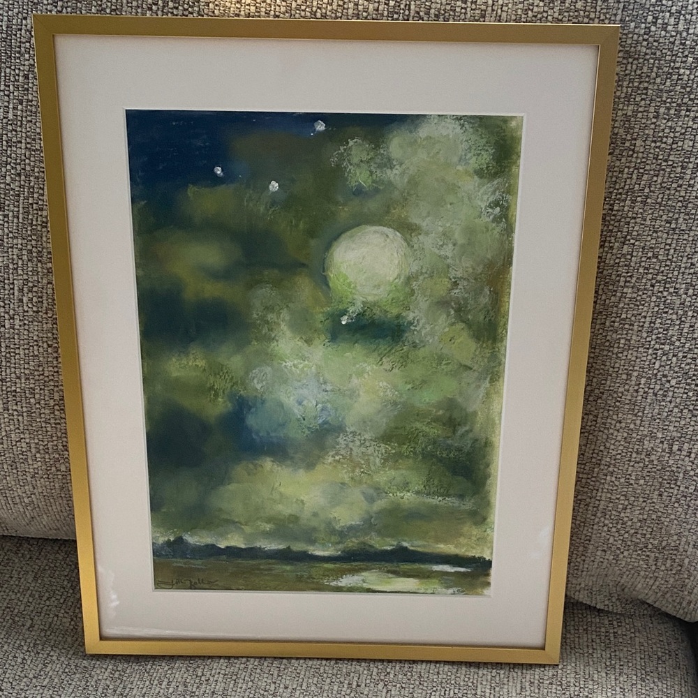 Ethereal Moon Painting, professionally framed.